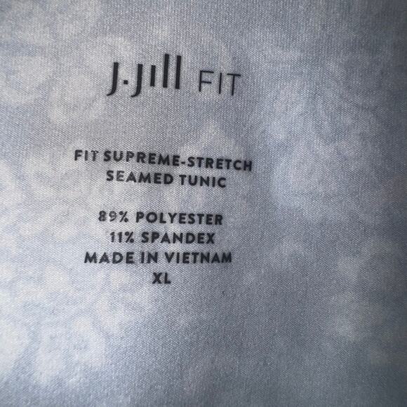 J. Jill Fit Supreme Stretch Tunic Top Navy Purple Pink Floral Print Women’s XL - Picture 4 of 4